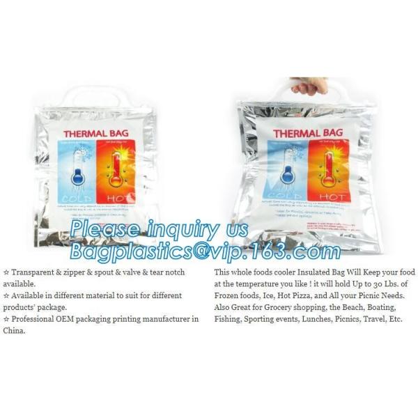 reflective Thermal Plastic handle portable aluminum epe foam Insulation bag cool bag,aluminum film lunch Thermal food pi