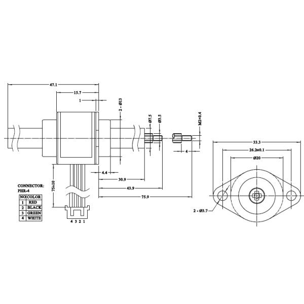 20mm PM Micro Linear Stepper Motor 12VDC Captive High Precision Linear Motor