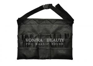 China Professional PU Leather Makeup Apron Cosmetic Waist Belt Bag For Brush Kit Set on sale