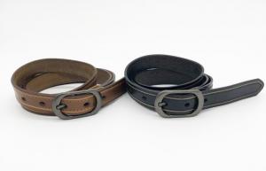 2.2cm Width Women'S Fashion Leather Belts With Skiving Line Along To Stitching