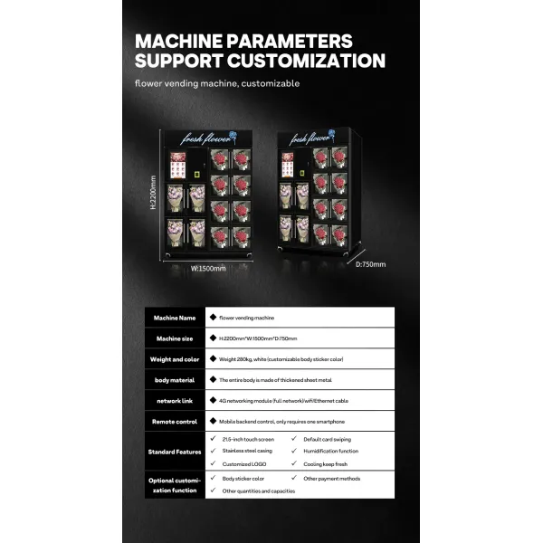 Haloo Vending Machine Supplierbig Size 6 Locker Vending Machine 15inch Touch Screen Choose Flowers On The Machine 18