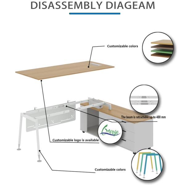 Commercial Classic Home Office Desks Rectangular Design Office Essential