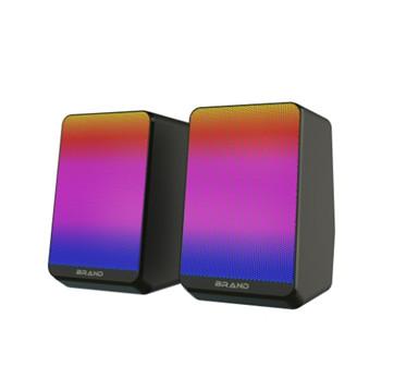 Buy 3W RMS Power Dual 2 inch Speakers SNR >30dB 0.46kg RGB Lighting Inline Volume Control 5V DC Input For Desktop at wholesale prices