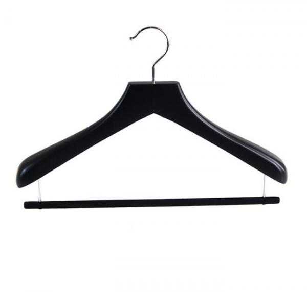 Buy Black Adults Clothes Wooden Suit  coat rack Hangers  display hangers with trouser bars at wholesale prices