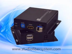 Quality 4K KVM fiber optic extender for 1ch 4K/2K HDMI&amp;USB keyboard&amp;mouse signal or RS232 over dual SM fiber for CCTV system for sale