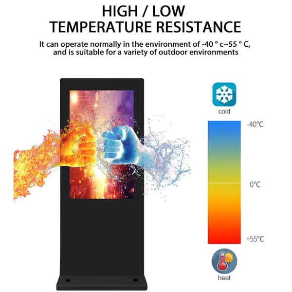 4K LCD Advertising Display Outdoor Digital Totem Floor Stand Waterproof