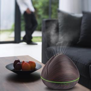 Quality 400ml Wood Grain Ultrasonic Aromatherapy Diffuser with Multi Mist Outputs, Shark Mouth Design for sale