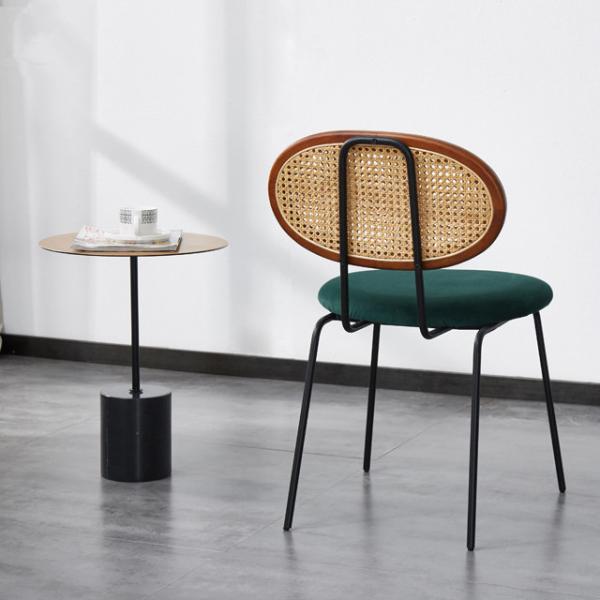 51*43cm Minimalist Dining Chair Ergonomic With Cane Backrest