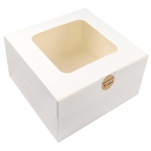 Custom Order Accepted 12 x 12 x 6 Inch Square Cardboard Cake Box with Window