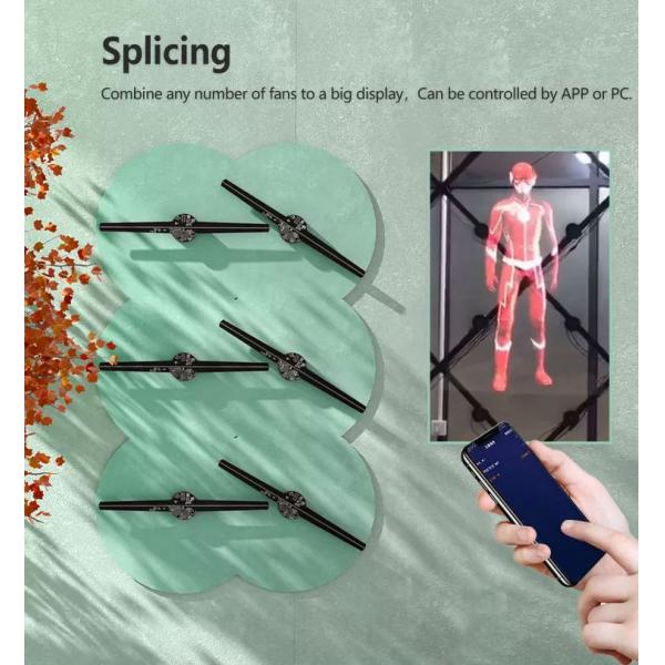 HDFocus 42cm 16gb Card Holographic Hologram Advertising Led Fan Display 3d Hologram Fan for Online Retailers