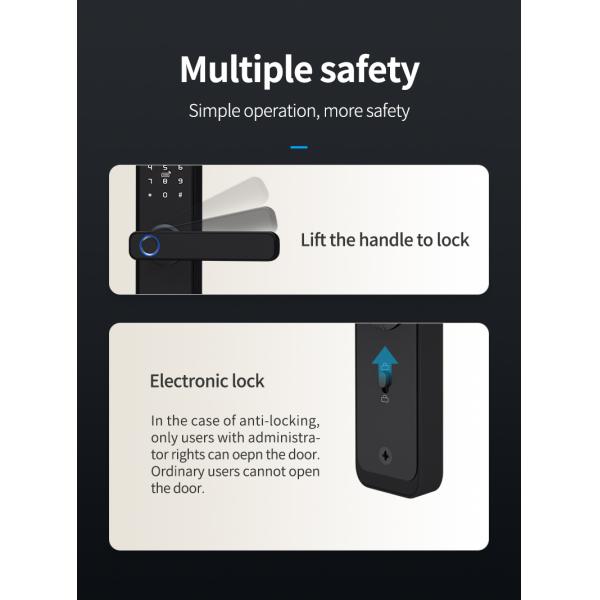 Touch Screen Tuya Wifi Smart Lock Fingerprint Door Locks Zinc Alloy Material For Home