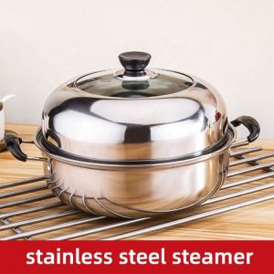 Wholesale 28cm Cooking Pot 2 Layer Cooking Steamer Stainless Steel Food Steamer
