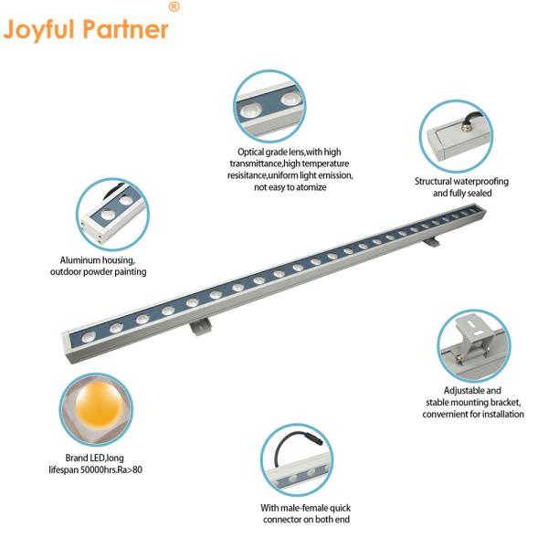 Wall Washer Light IP65 Aluminum Shell Changing Waterproof Linear Light Dmx 512