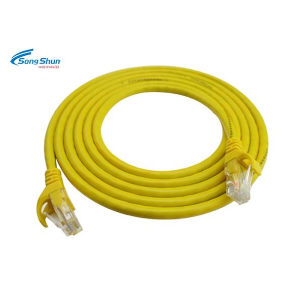 Yellow Ethernet Network Patch Cable , Internet Ethernet Patch Cable Wiring