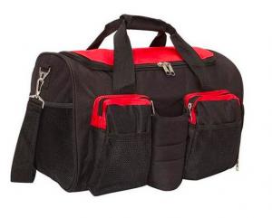 Quality Black 600D Polyester Gym Bag With Shoe Compartment OEM / ODM Acceptable for sale