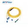 Type B 12 Fibers MPO Fiber Optic Patch Cord Female To LC SM for sale