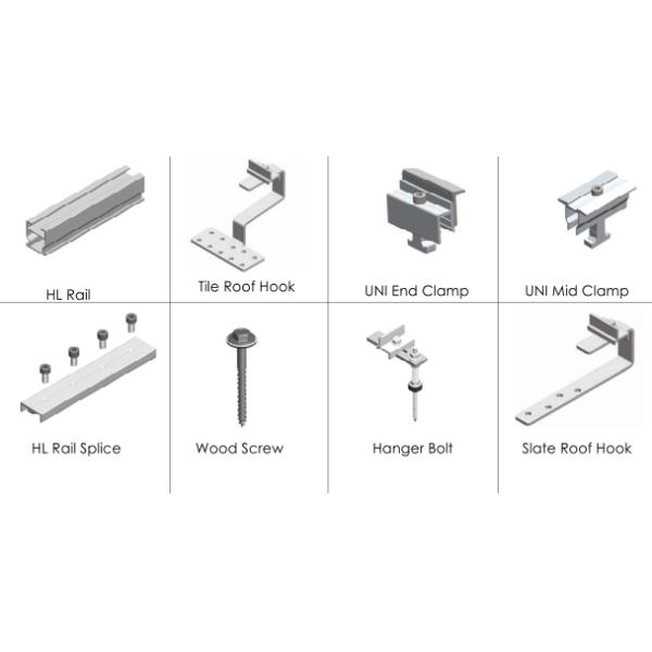 Flexibility Rooftop Hooks Solar Power System Solar Panel Racking Structure