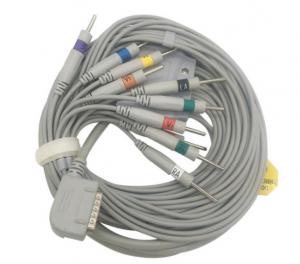 Quality Kanz Pc-109 12 Lead Ecg Cable Aha Standard Din 3.0 8303000000 Gray Color for sale