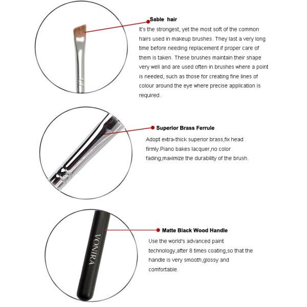 High Quality Precise Makeup Angled Liner Brush With Natural Sable Hair