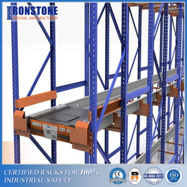 Buy Durable Lithium Battery Radio Shuttle Pallet Rack System With High Volume Low SKUS at wholesale prices