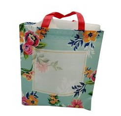 PET Loop Handle Plastic Bags Recyclable 30cm Carriers