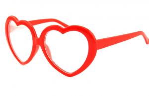 China Customized Plastic Diffraction Glasses With Heart Shape Red Frame on sale