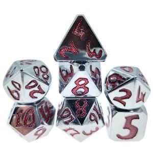 Quality sliver red Odorless Lightweight Multi Function Polyhedron Dice Dice Set Sturdy 7 Pcs Size 12cm For Rpg Game for sale