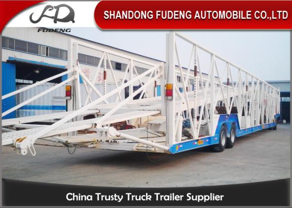 Buy Double Level Mechanical Car Transporter Trailer  Open Design Three Axles at wholesale prices