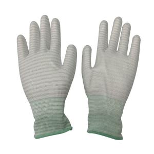 China Cleanroom Polyester Carbon Fiber ESD Anti Static PU Coated Gloves Industrial on sale
