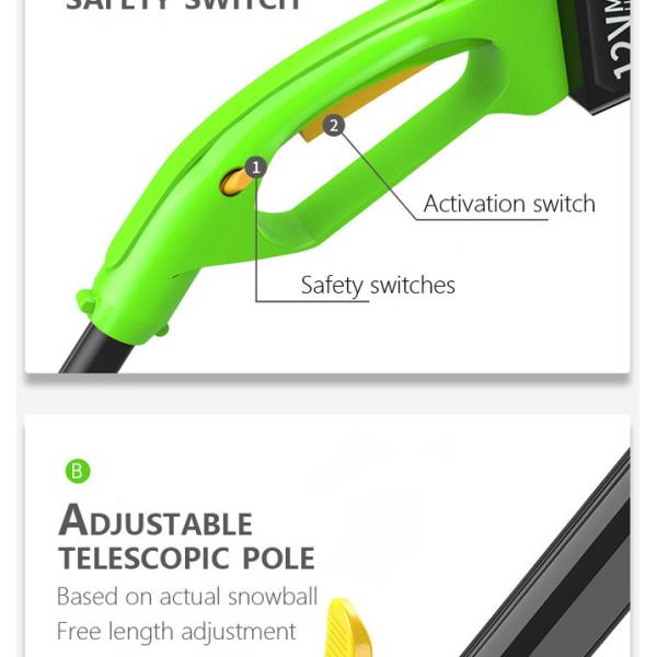 12V Electric Cordless String Trimmer Edger Stringless With Telescopic Handle