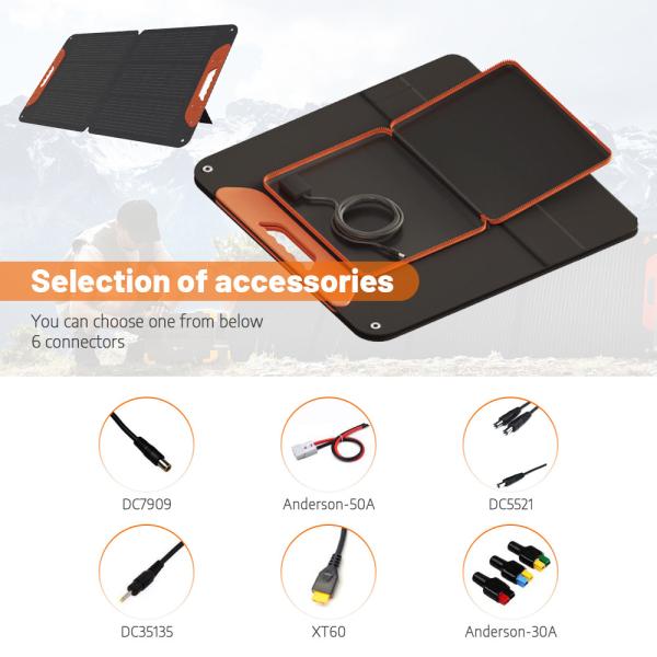 120W Portable Folding Solar Panels with 3 Year Warranty and 6A Output for Camping and RV