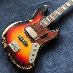 Hot sell 1959 relic Jazz bass basswood body with 4 strings electric bass in sunburst color