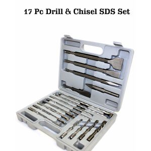 Quality SDS Plus Hammer Drill Bits Set 17pc 40Cr Steel with Plastic Case for sale
