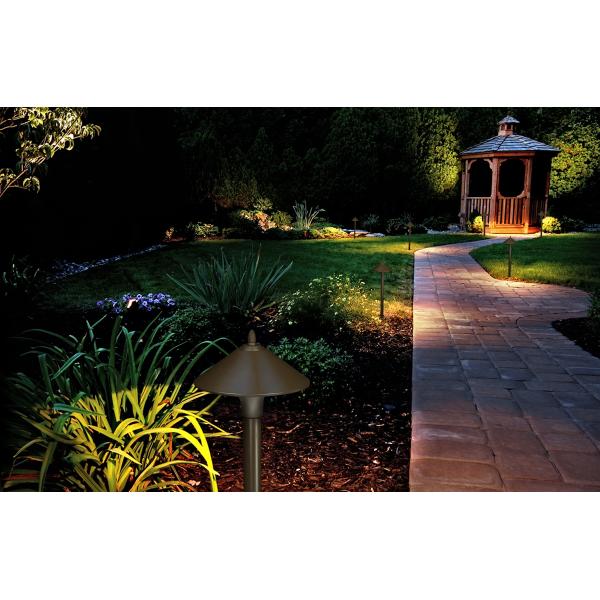 Low voltage Outdoor Lighting Fixture for Garden Pathway Light Brass LED Path and spread Light 12v Low Voltage Lighting