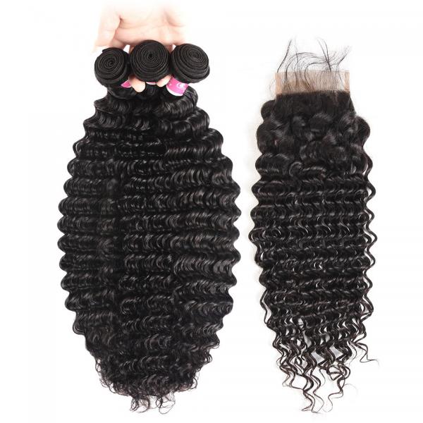 Buy No Tangle 100% Virgin Human Hair Extensions And 4 X 4 Closures at wholesale prices