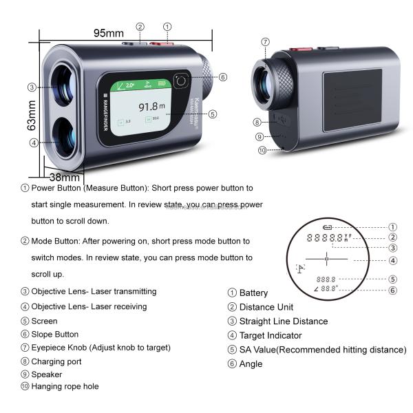800m Laser Rangefinder Module Golf Hunting Laser Distance Meter with Binoculars Rangefinder Hunting Range