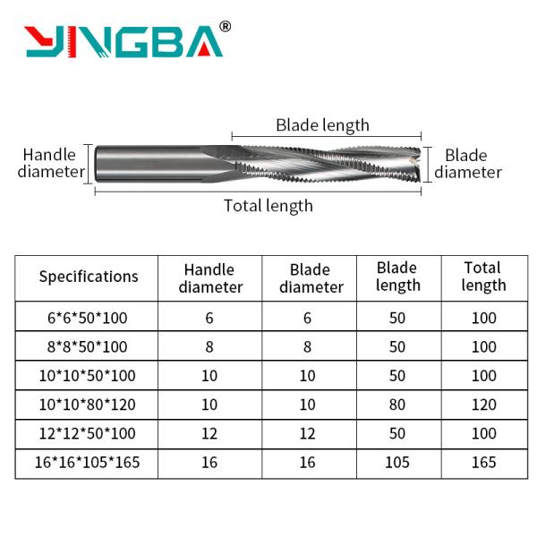 Manufacturing Production Hard Metal Rough Leather Milling Cutter for Aluminum with Rough and Long Wave Edge Pattern Rough