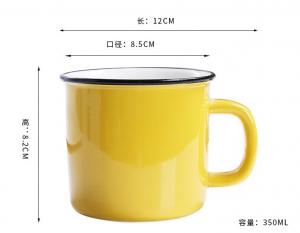 Quality Mixed Color 350CC 12x8.5x8.2cm Personalised Ceramic Mugs for sale