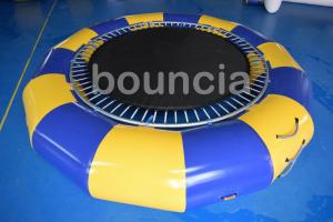 Quality PVC Tarpaulin Round Inflatable Water Trampoline Durable With Spring Structure for sale