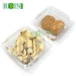 Square Hinge PET Plastic Bakery Packaging Custom Plastic Cupcake Packaging