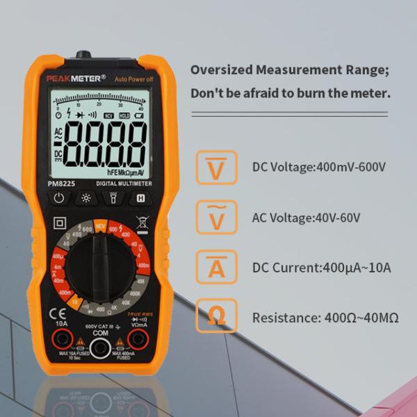 Flash Light NCV Digital Multimeter 4000 Counts Display 600V AC DC Voltage Measurement