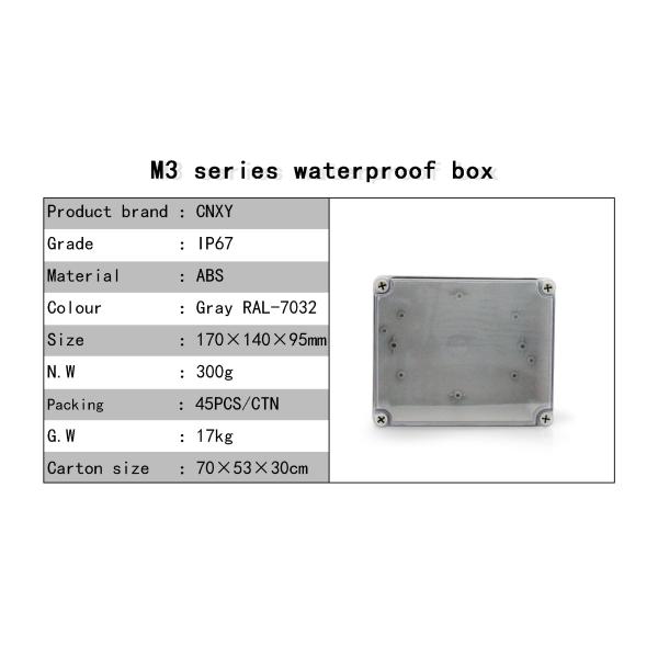 Safety External Waterproof Junction Box M3 171409T CE / RoHS Approved