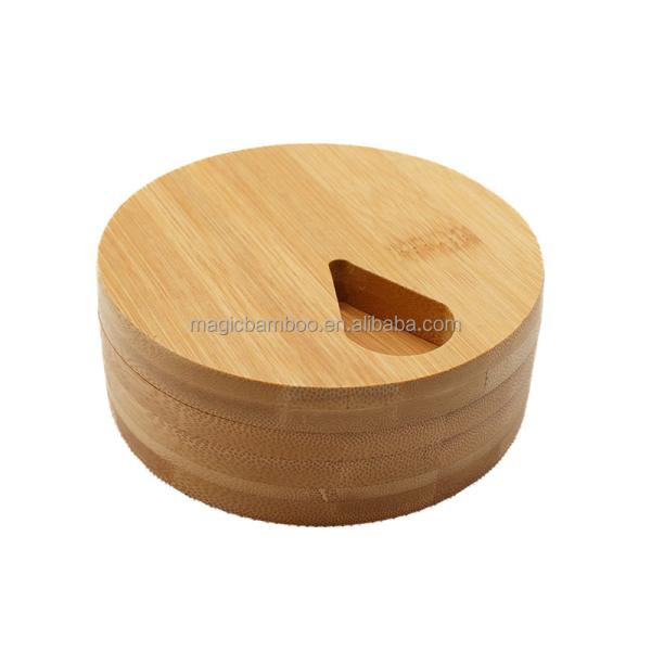 Functional and Durable Bamboo Daily Travel Round Pill Organizer with Days of the Week