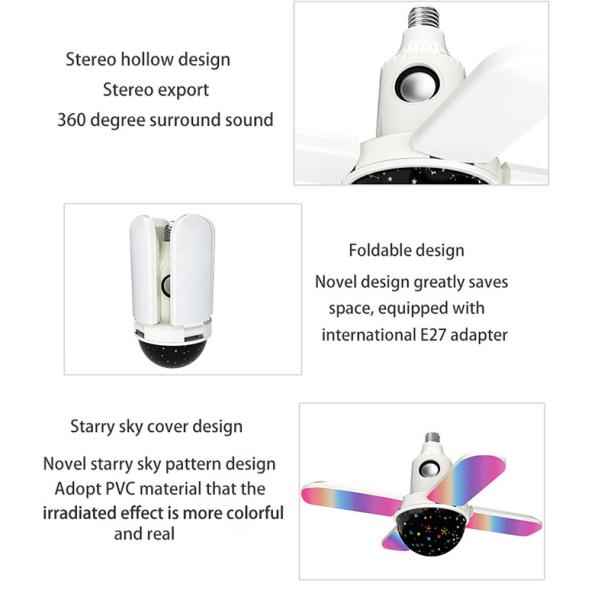 SMD2835 Wireless Bluetooth Light Bulb Speaker 3300Lm Smart Bluetooth Music Lamp