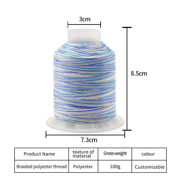 100g Multi-Colors Variegated Embroidery Thread 1000 Meters for Hand Knitting Projects