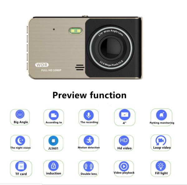 Buy 1080P DVR Recorder Motion Sensor Dash Cam With Reverse Camera at wholesale prices