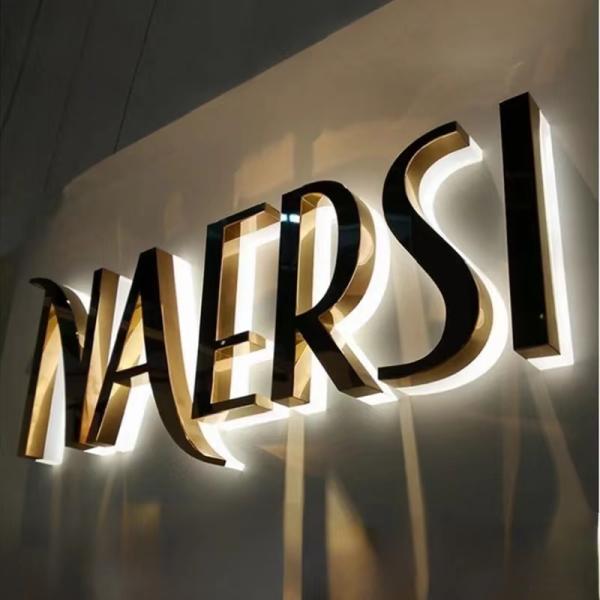 Customized Vintage Metal Backlit Signage Letters LED 3D Illuminated Signs for Advertisin