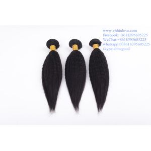 Quality Kinky Straight Chinese Human hair extension/hair wefts/hair weaving for sale