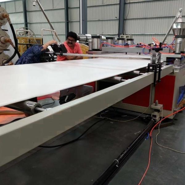 Buy WPC PVC Plastic Processed Foam Board Production Line with 6 M Calibration Table Length and Twin-Screw at wholesale prices