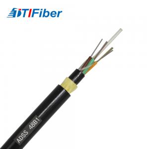 Quality Self Supporting Aerial Double Sheath Adss Fiber Optic Cable 12 Core 24 Core for sale